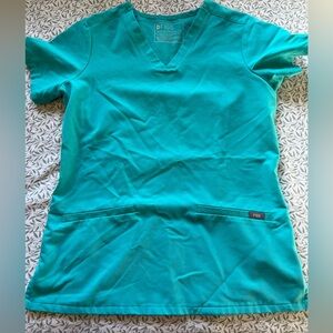 FIGS casma teal scrub top